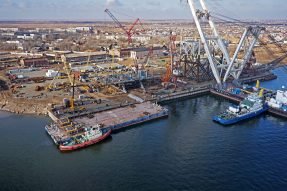 Fabrication of LAM-E WHP steel structures at the fabrication yard in Astrakhan